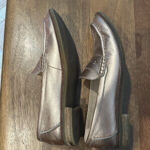 Sperry pink metallic loafers